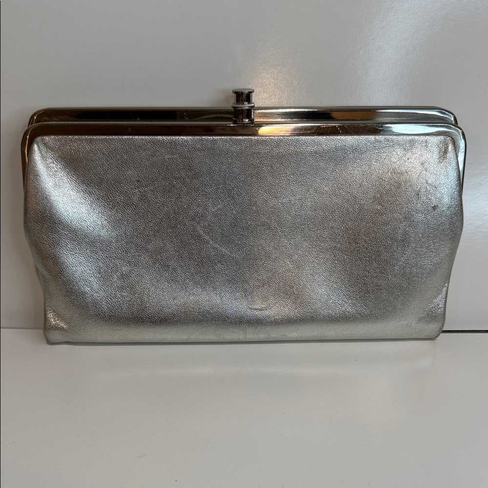 HOBO Laurel Metallic Silver Clutch